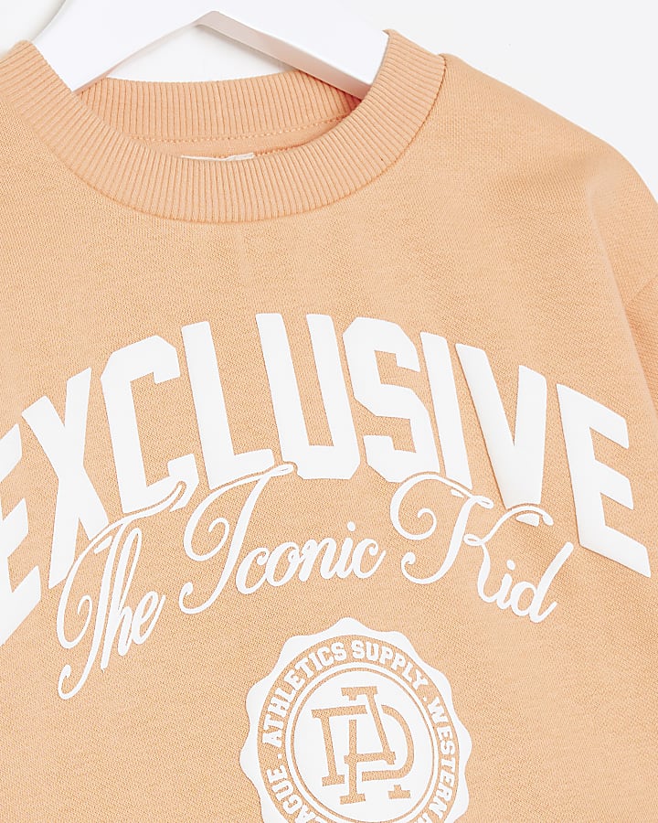 Mini coral graphic sweatshirt set