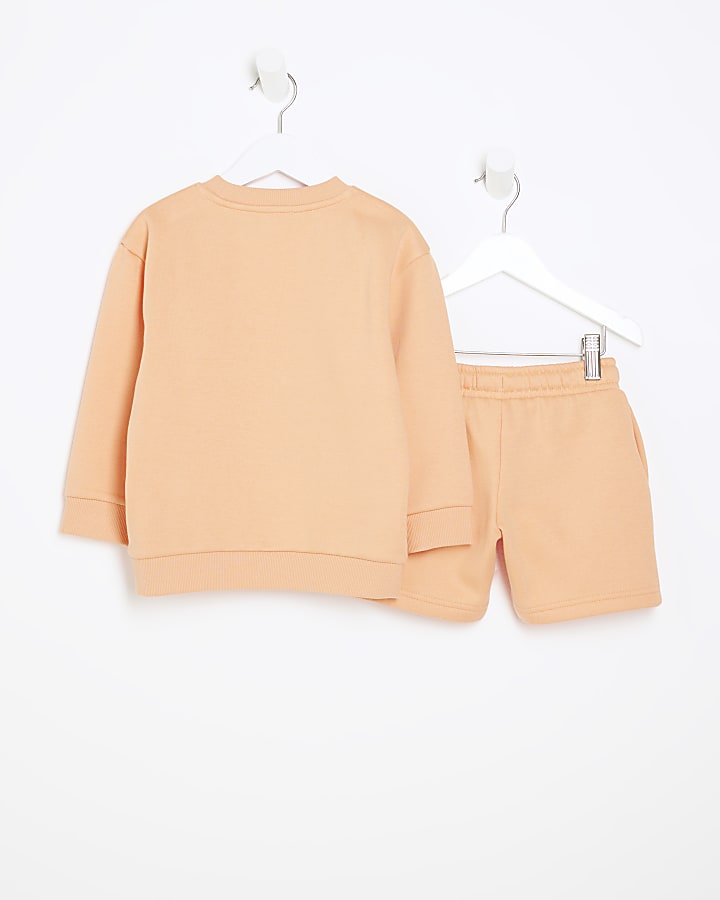 Mini coral graphic sweatshirt set