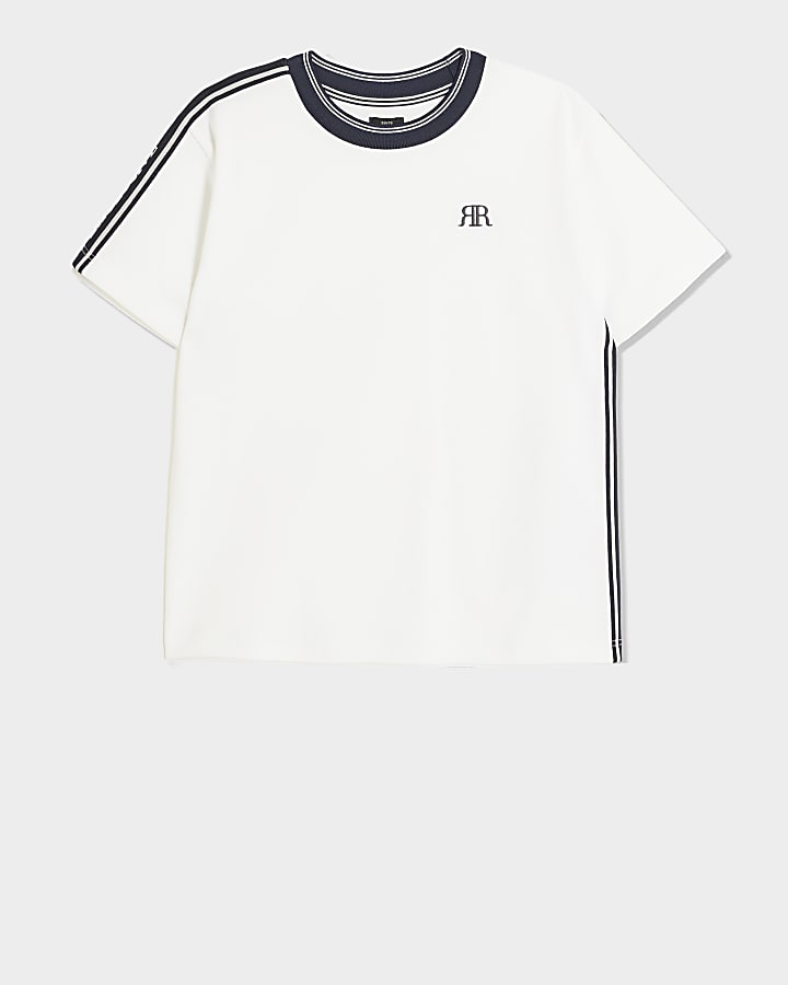 Boys white taped t-shirt