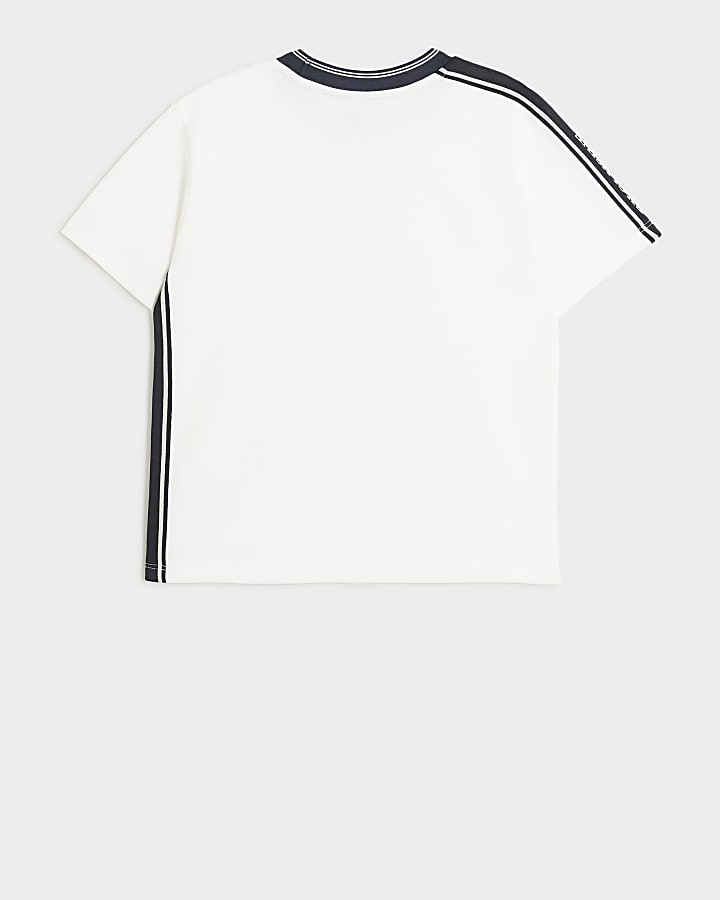 Boys white taped t-shirt