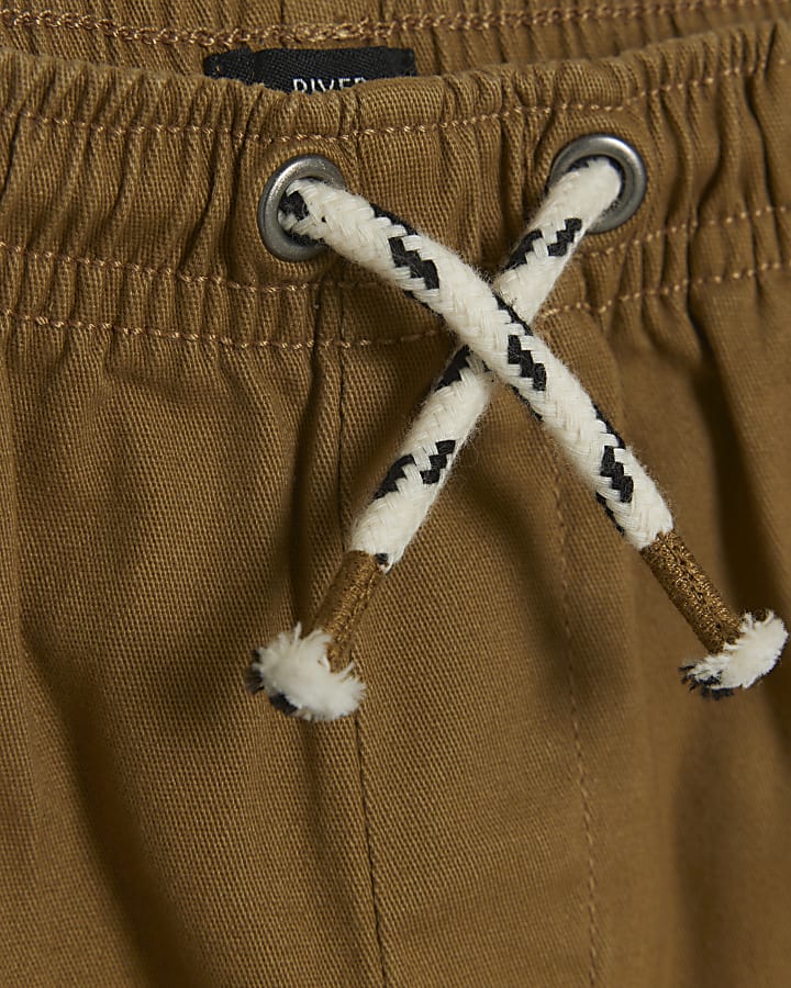 Mini boys brown pull on shorts