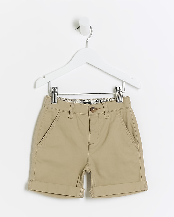 Mini boys stone navy chino shorts 2 pack