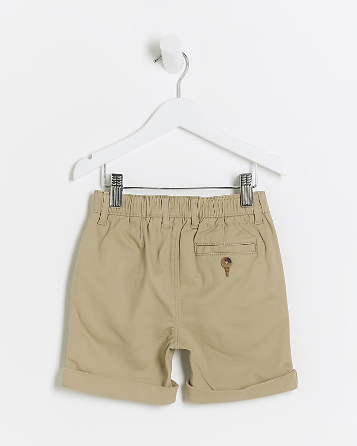 Mini boys stone navy chino shorts 2 pack