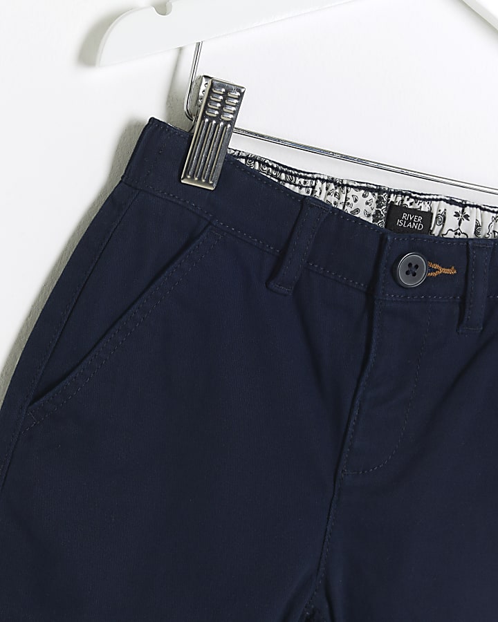 Mini boys navy chino shorts