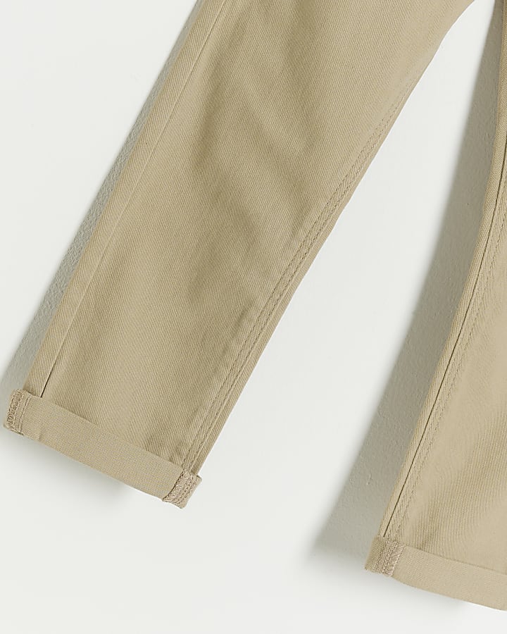 Mini boys beige casual chino trousers