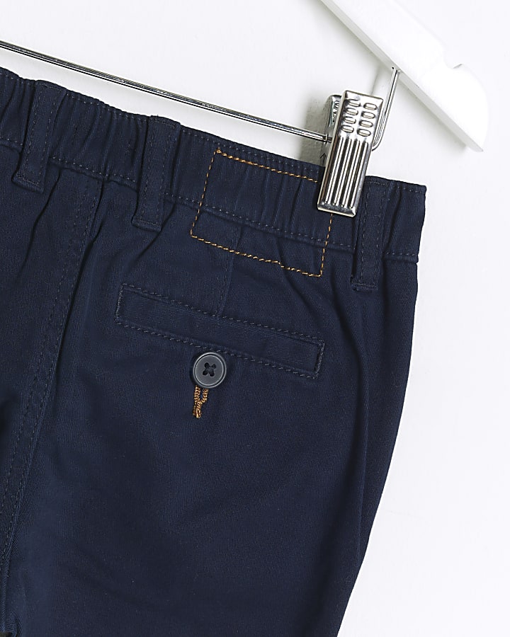 Mini boys navy casual chino trousers