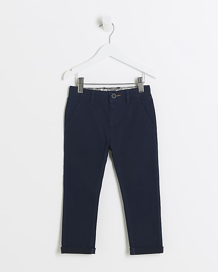 Mini boys navy casual chino trousers