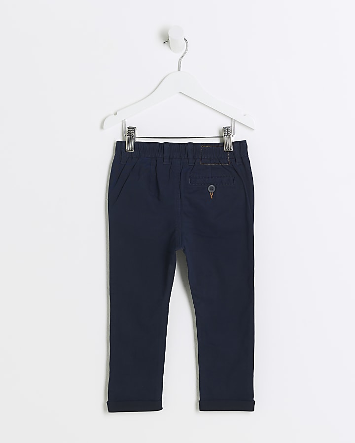 Mini boys navy casual chino trousers