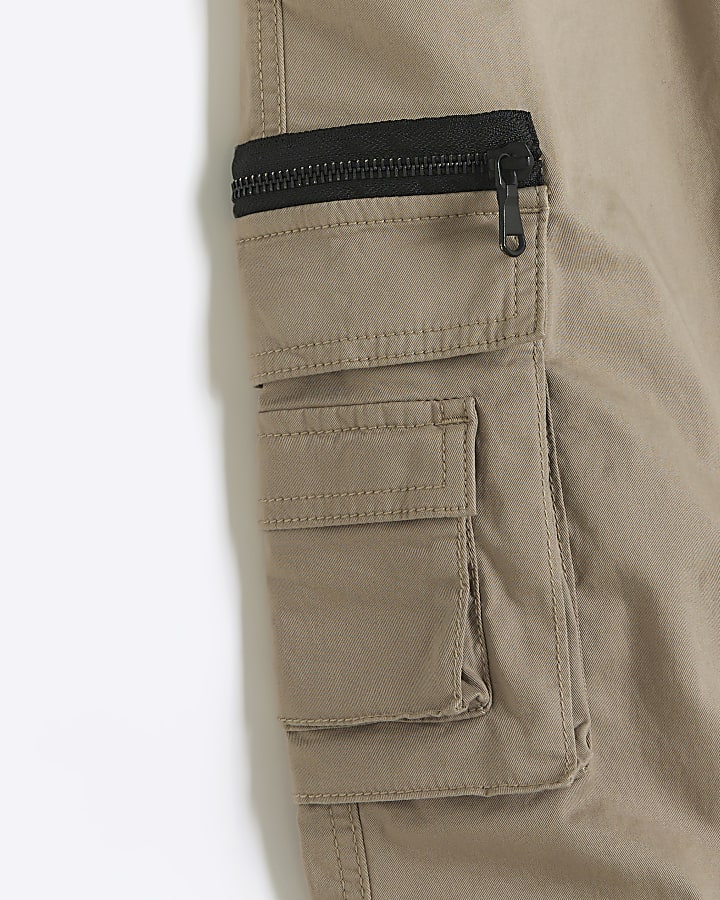 Boys beige cargo trousers