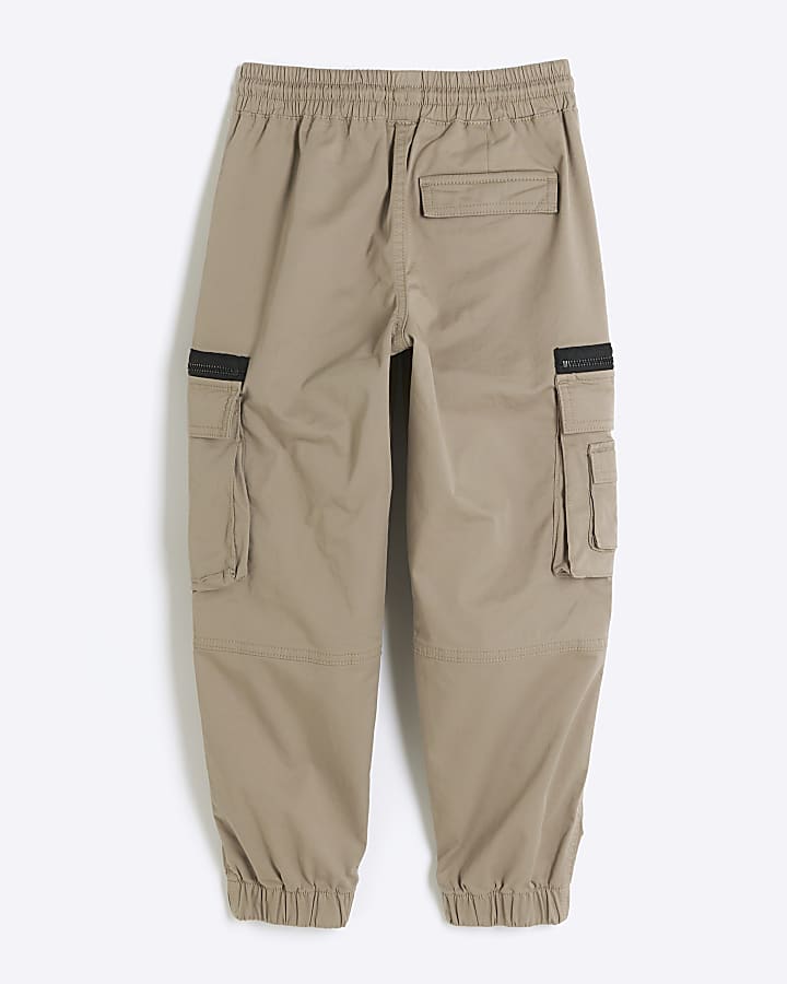 Boys beige cargo trousers