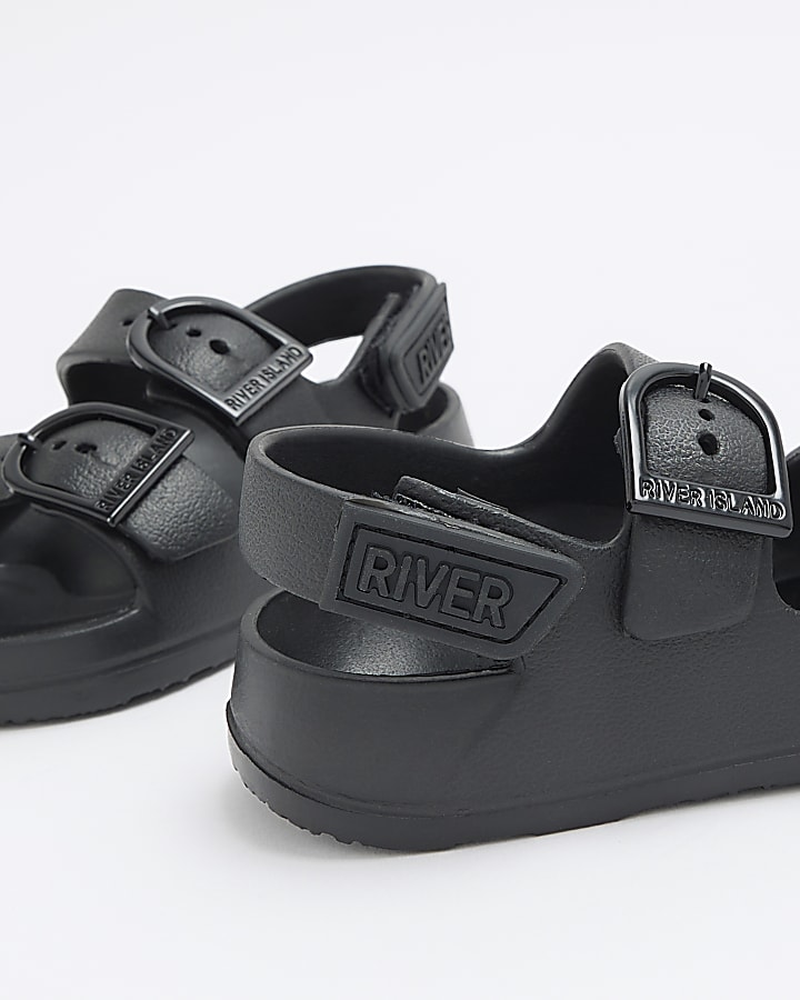 Mini boys black double strap sandals