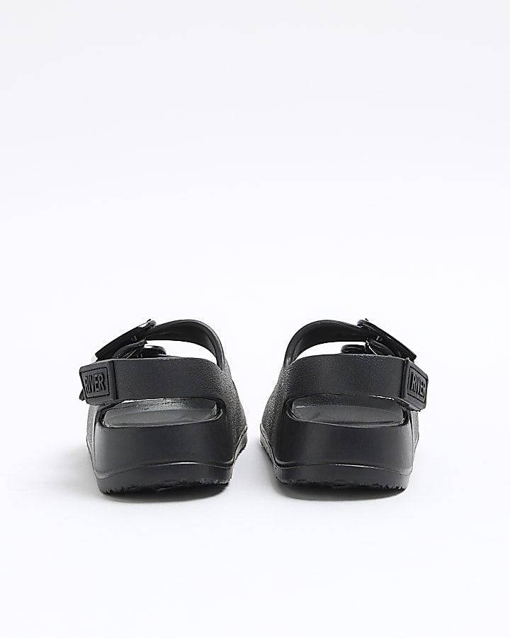 Mini boys black double strap sandals
