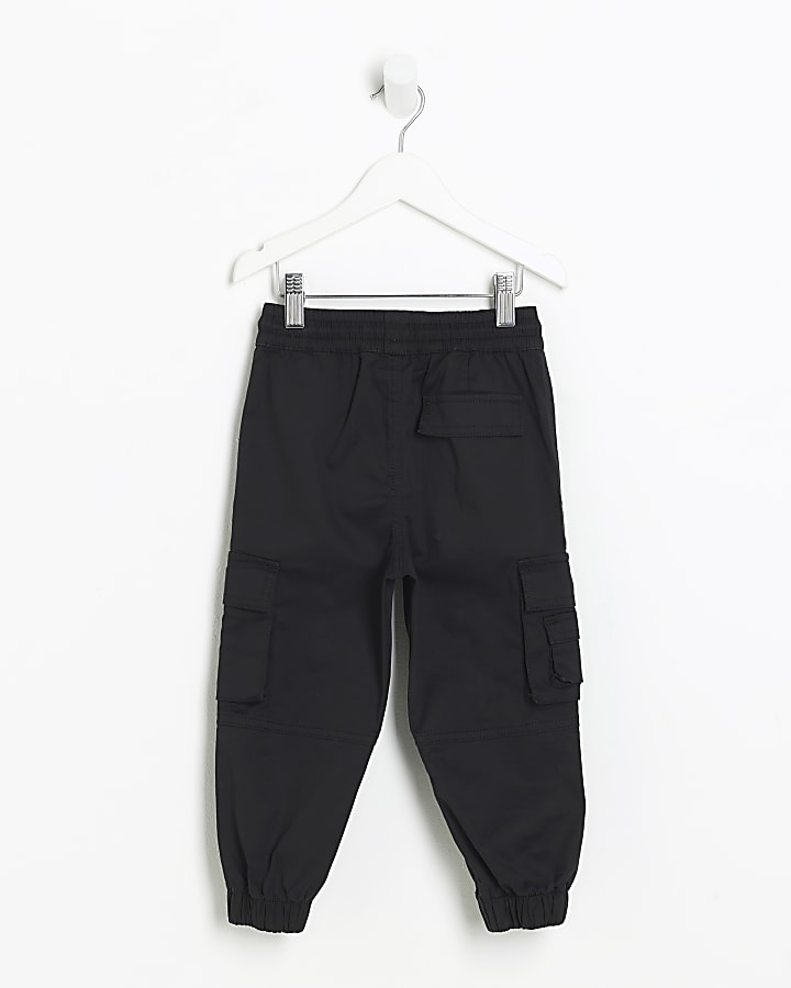 Mini Black Cargo Trousers