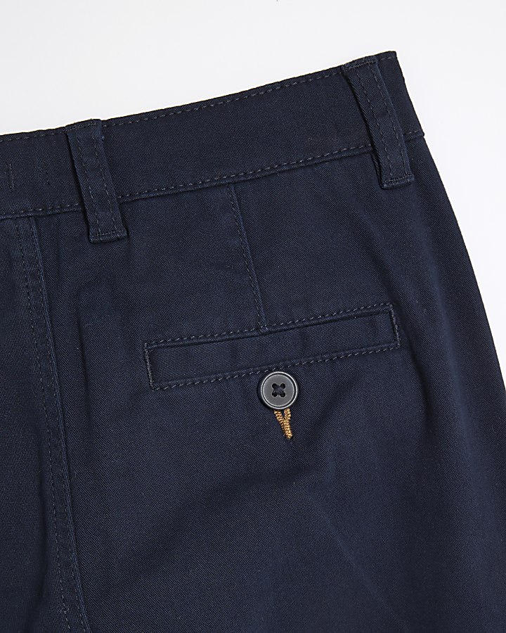 Boys navy casual chino trousers