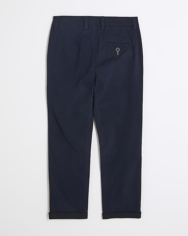 Boys navy casual chino trousers