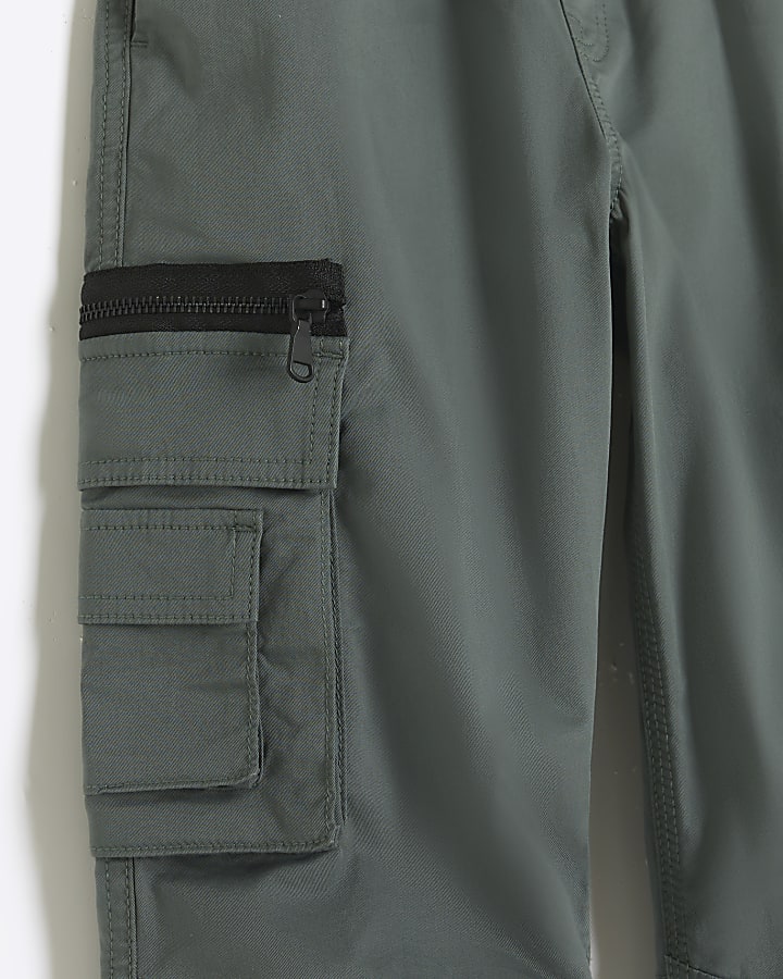 Boys green cargo trousers