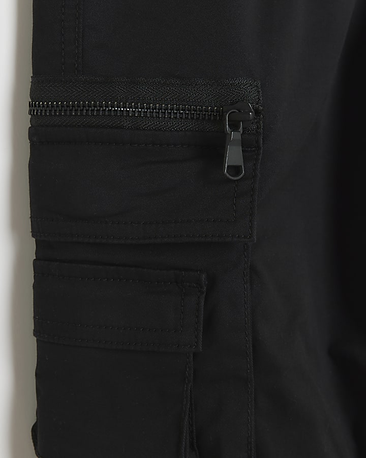 Boys Black cargo trousers