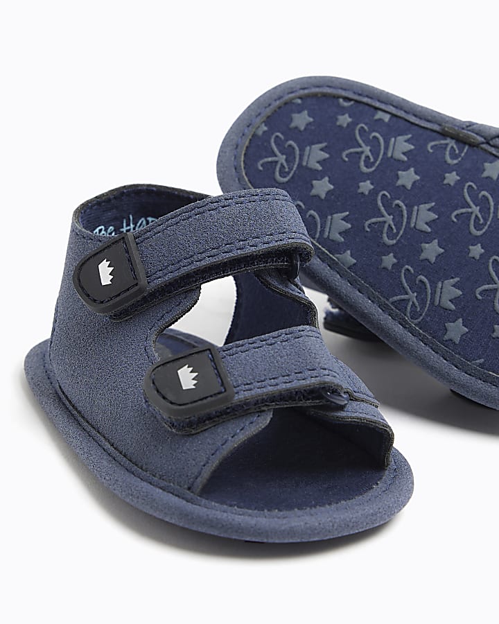 Baby boys navy canvas gladiator sandals