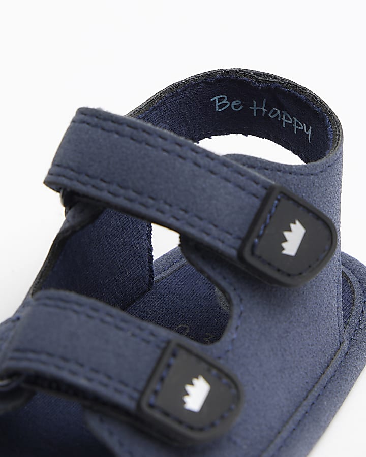 Baby boys navy canvas gladiator sandals