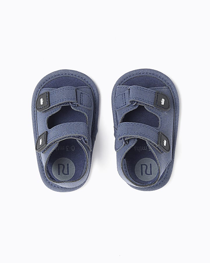 Baby boys navy canvas gladiator sandals