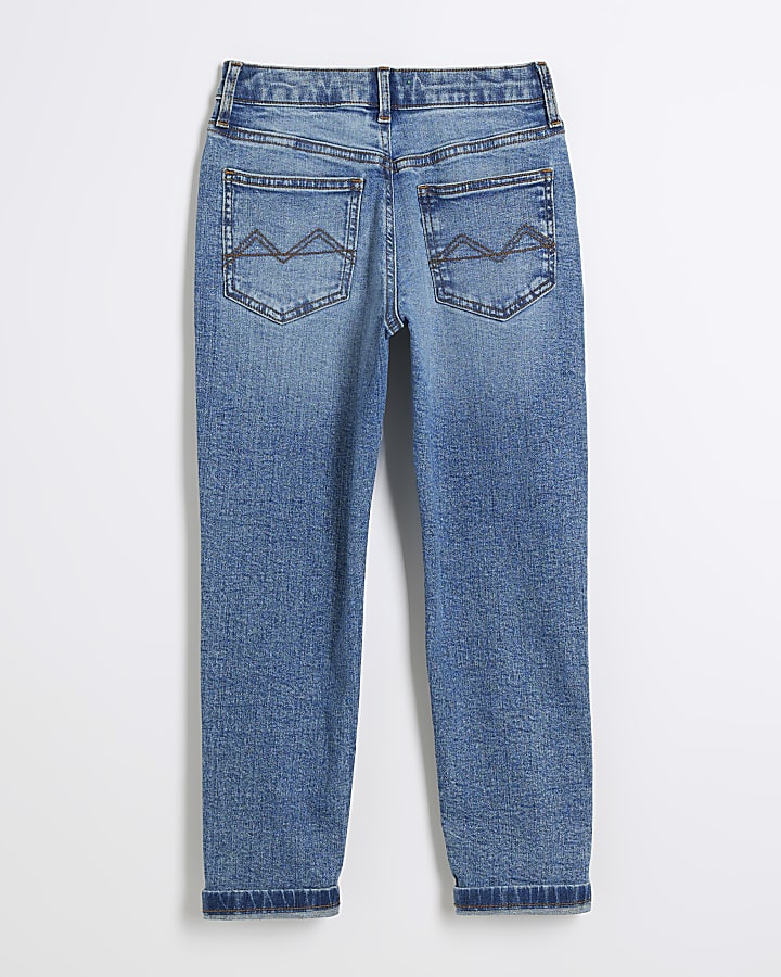 Boys blue tapered fit jeans