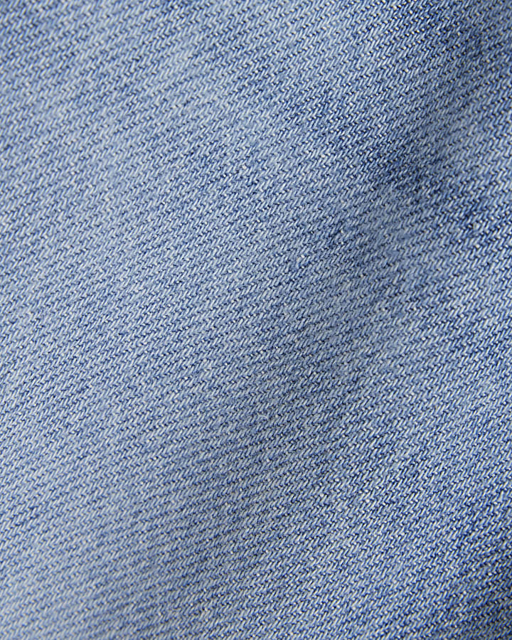 Blue elasticated baggy jeans