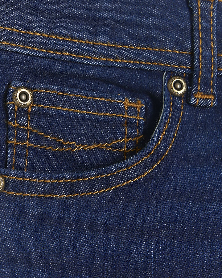 Boys blue turned hem straight jeans