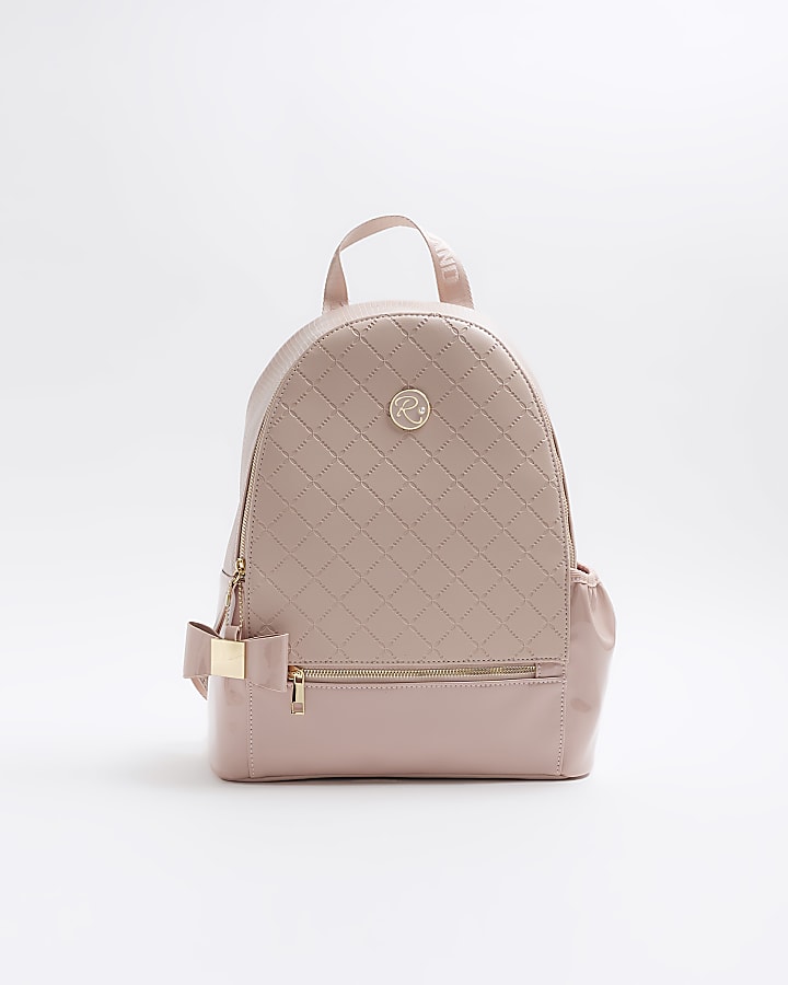 River island pink backpack sale