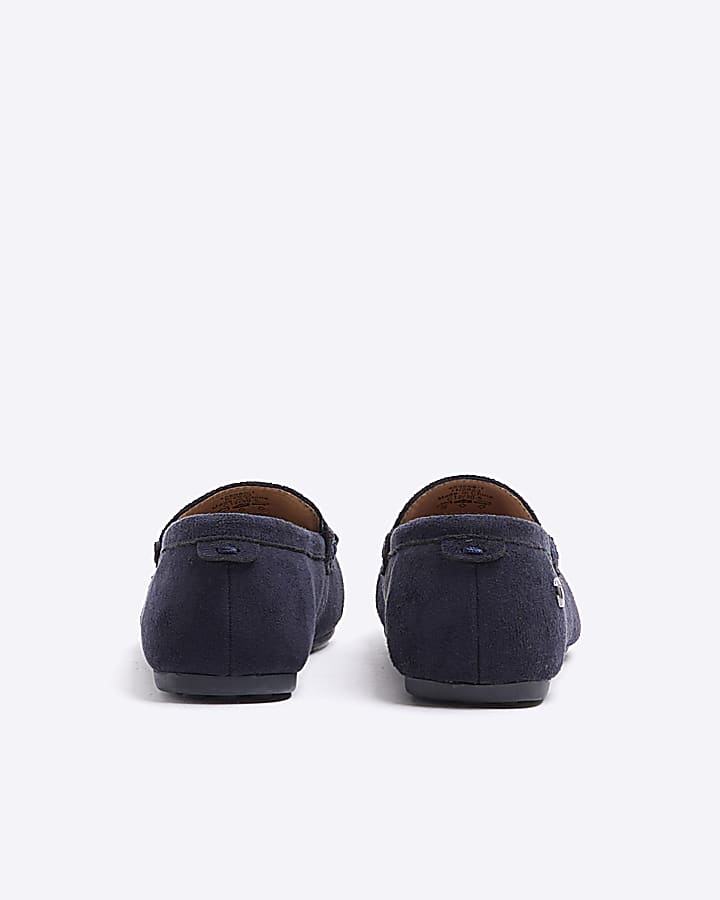 Boys navy chain loafers