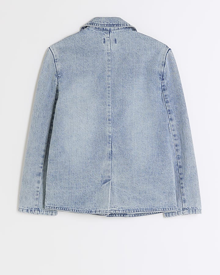 Girls blue denim blazer