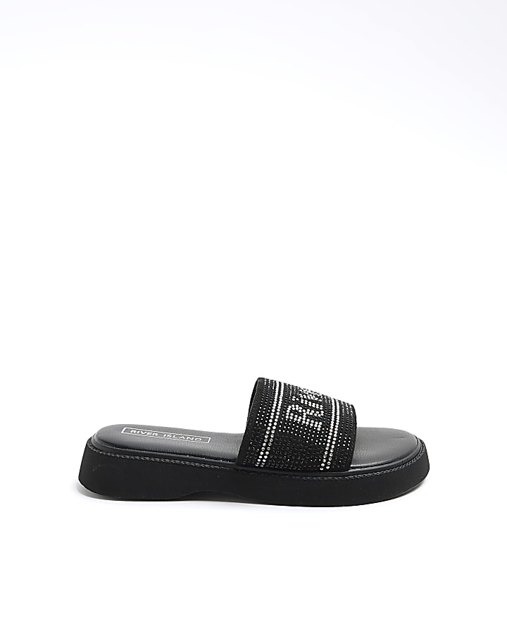 River island black flatforms online