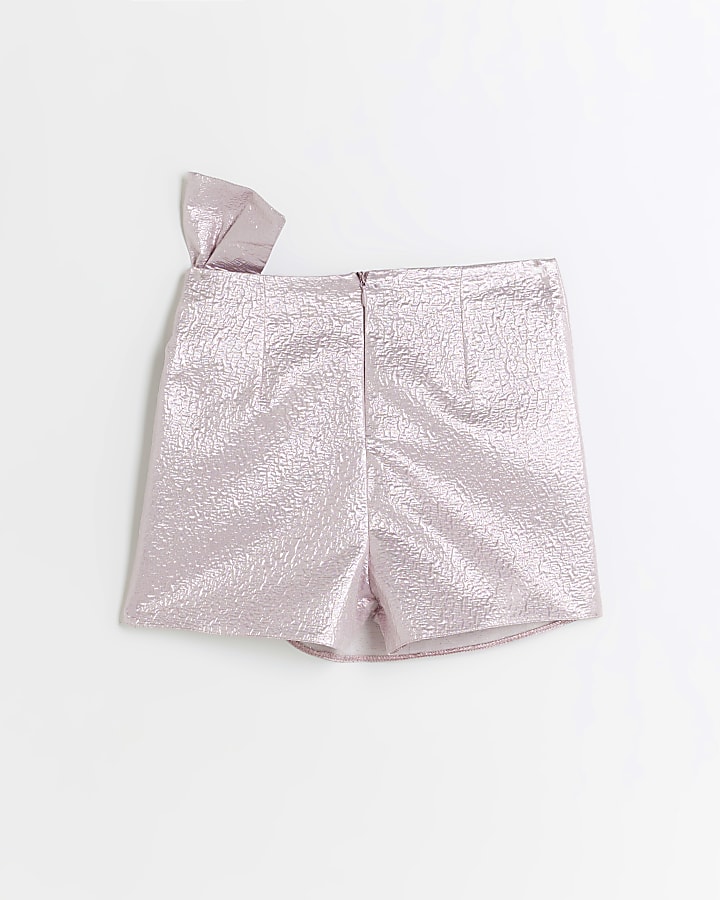 Girls pink tie wrap skort