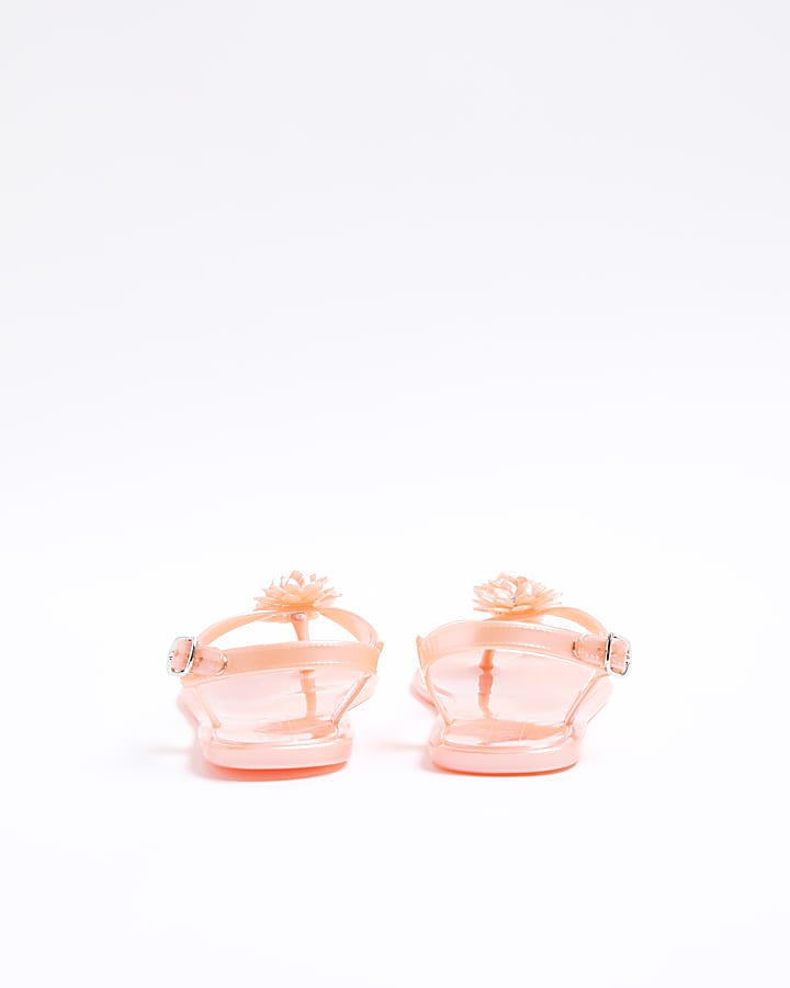 Girls pink flower jelly sandals