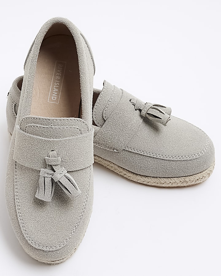 Boys grey espadrille loafers