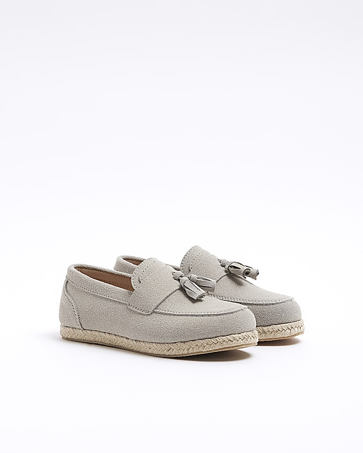 Boys grey espadrille loafers