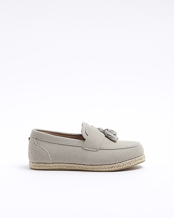 Boys grey espadrille loafers