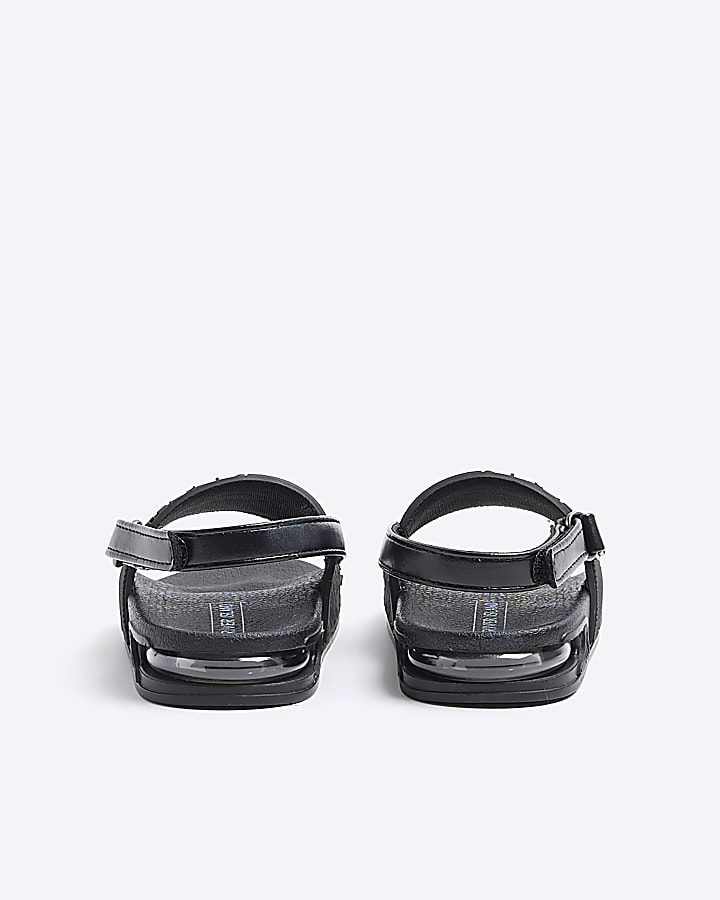 Mini Boys Black Embossed Sliders