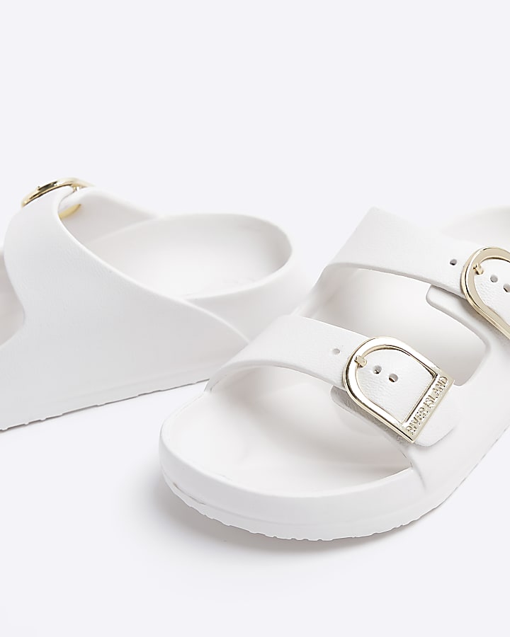 Girls white buckle sandals