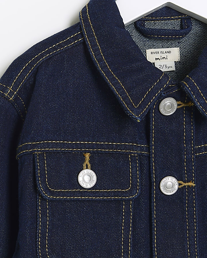 Mini boys blue pocket denim jacket