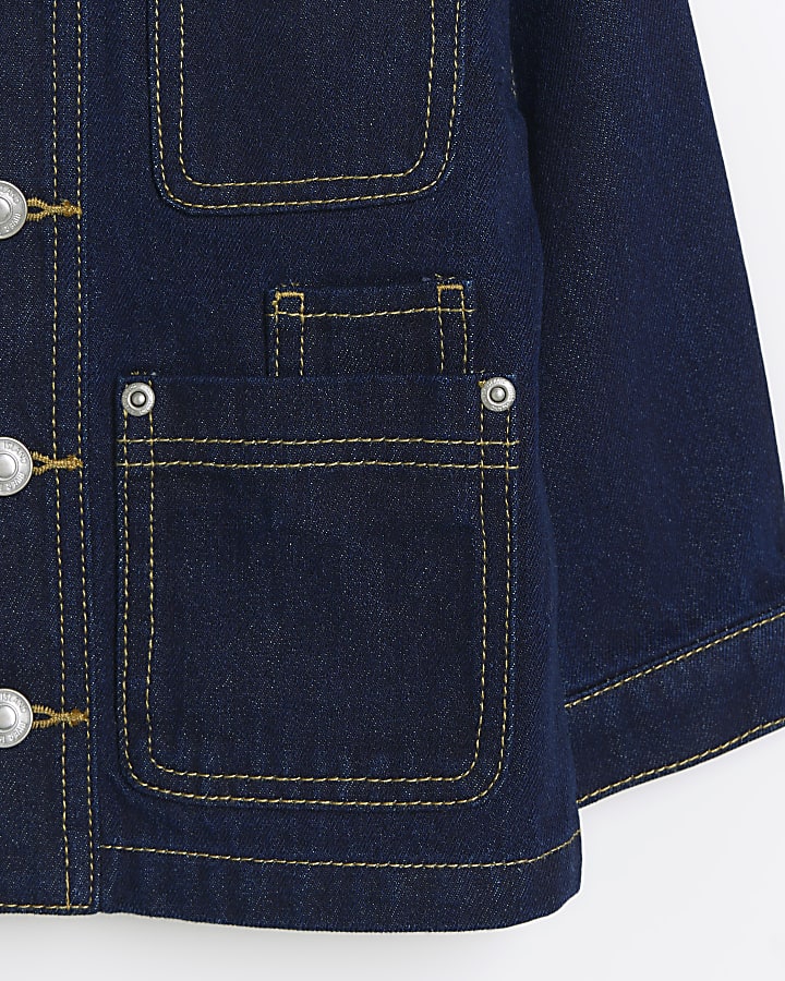 Mini boys blue pocket denim jacket