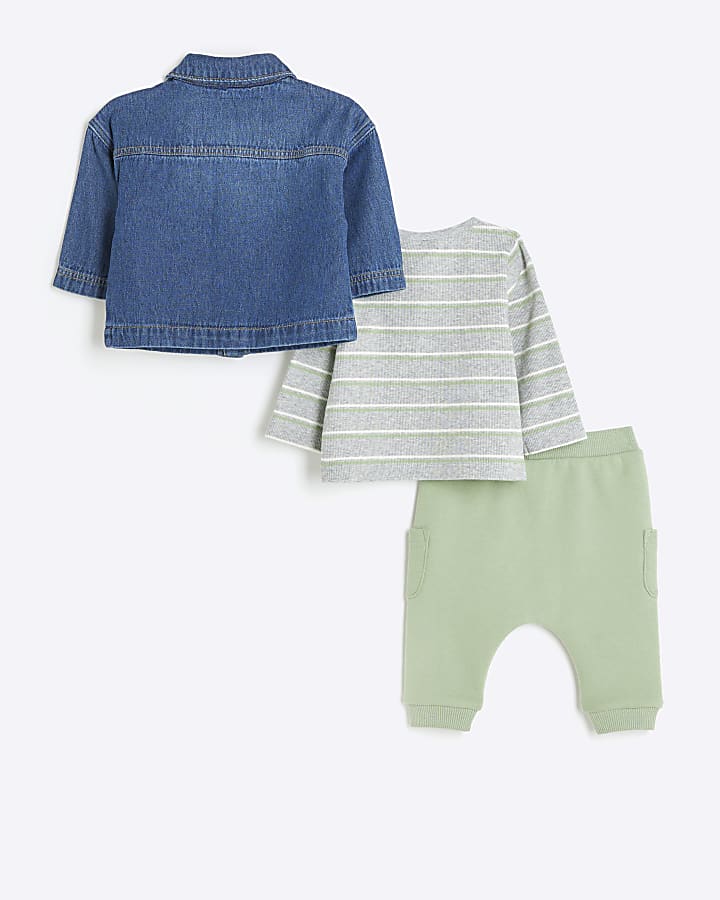 Baby boys blue denim jacket set