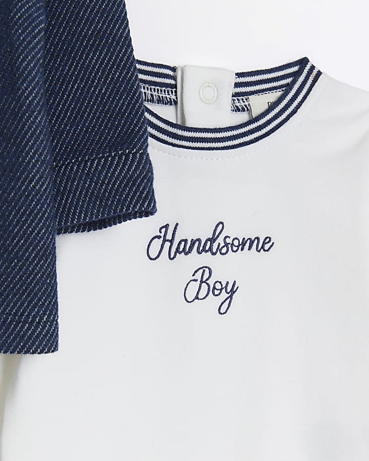 Baby boys navy zip up jacket and shorts set