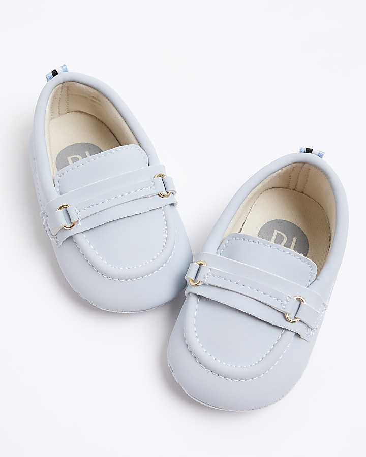 Baby boys blue stripe loafers