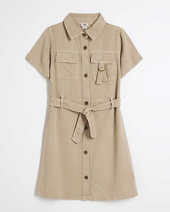 Girls stone shirt dress