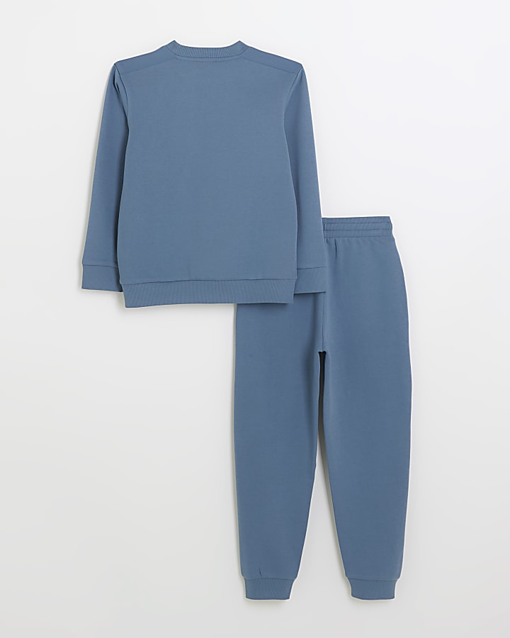 Boys blue utility sweatshirt and joggers set