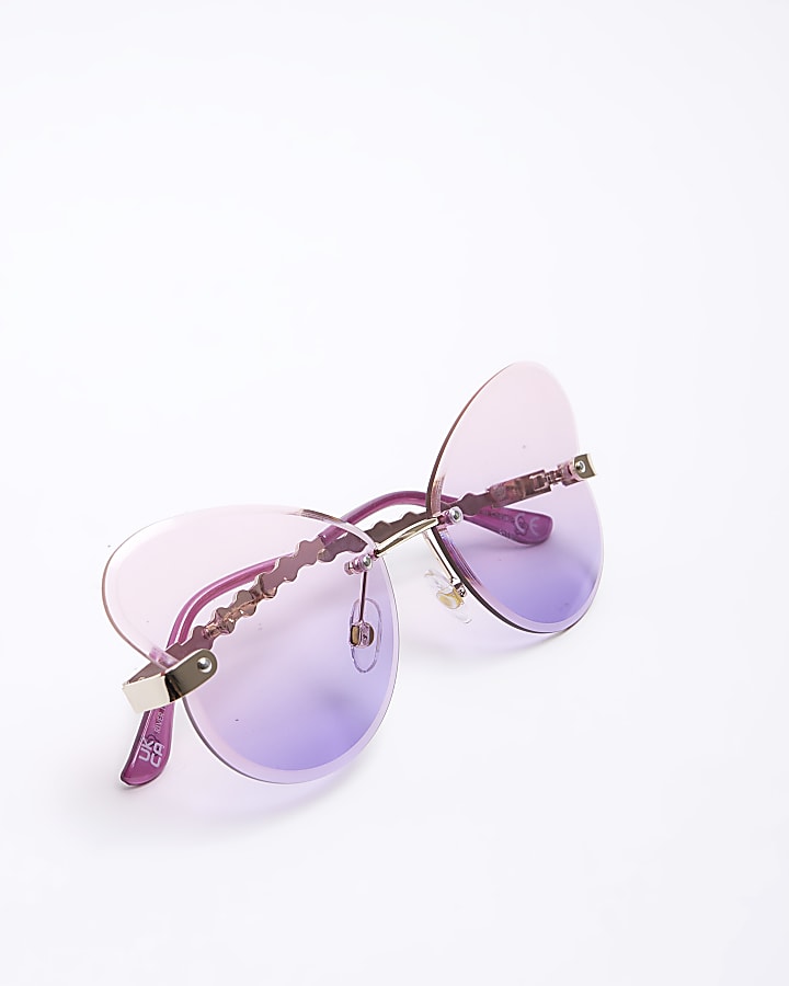 Girls purple ombre butterfly sunglasses