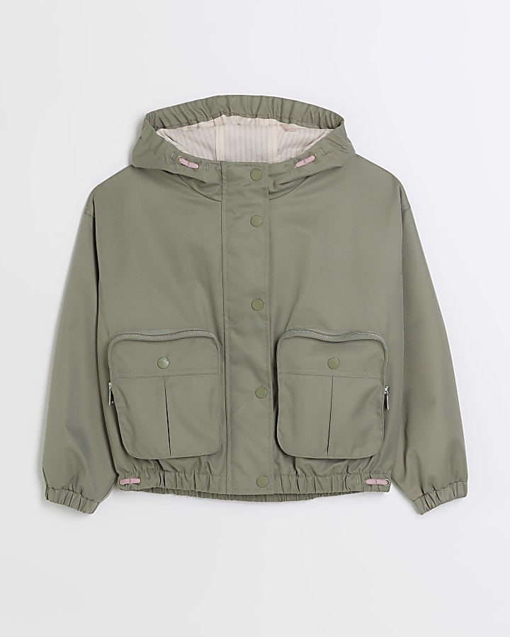 Girls khaki parka coat on sale