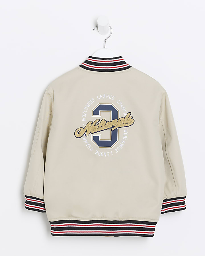 Mini boys Beige bomber jacket
