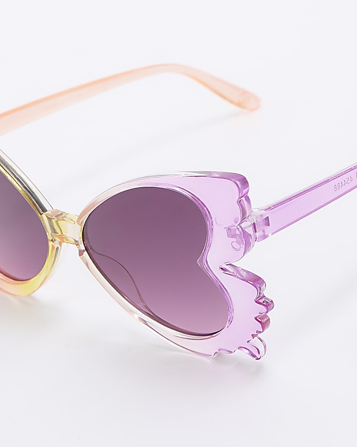 Mini girls pink ombre butterfly sunglasses