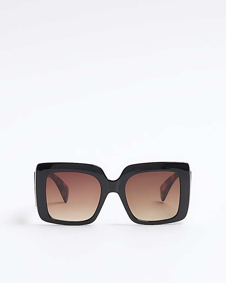 Girls black tortoise oversized sunglasses